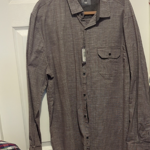Lux Other - Lux Casual Brown Button-Down Shirt